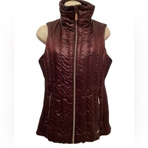 Calvin Klein Down Maroon Puffer Lightweight vest Size Small